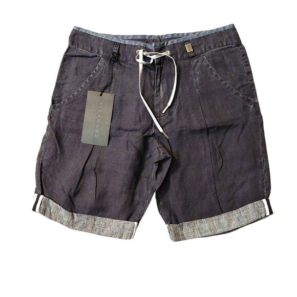 Richmond Cuffed Dark Wash Blue Denim Drawstring Shorts Sz 42 NWT - Picture 3 of 14